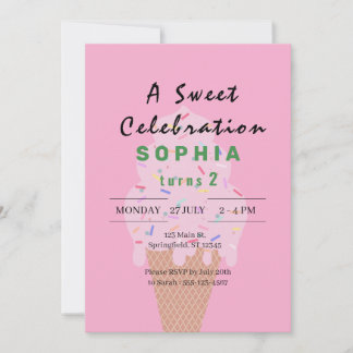 Sweet Ice Cream Birthday Einladung