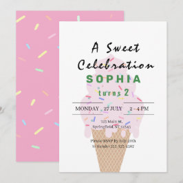 Sweet Ice Cream Birthday Einladung