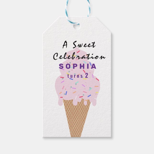 Sweet Ice Cream Birthday  Geschenkanhänger (Vorderseite)