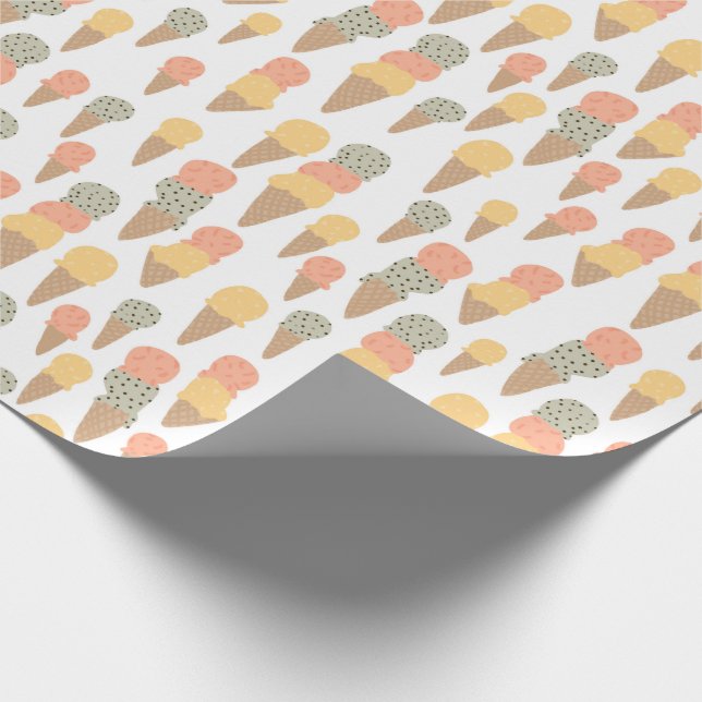 Sweet Ice Cream Cones Pastellmuster Geschenkpapier (Ecke)