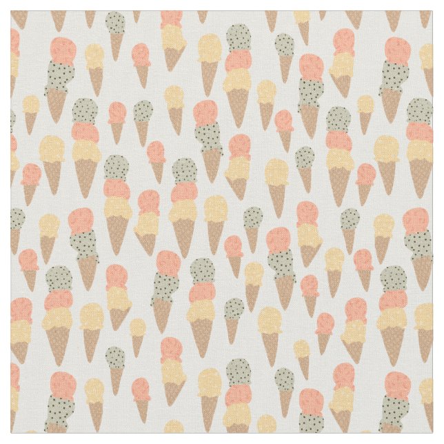 Sweet Ice Cream Cones Pastellmuster Stoff (Nahaufnahme)