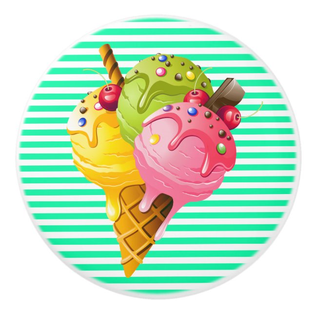 Sweet Ice Cream Drawer Puls Keramikknauf (Vorderseite)