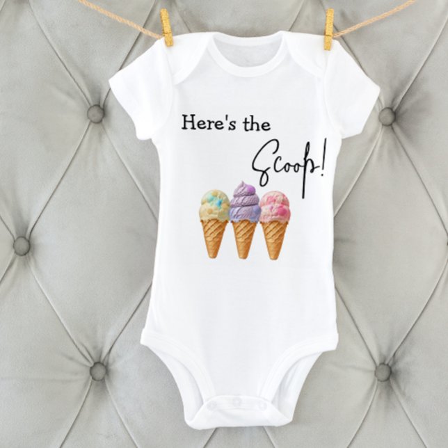 Sweet Ice Cream Summer Here Scoop Baby Dusche Baby Strampler (Von Creator hochgeladen)