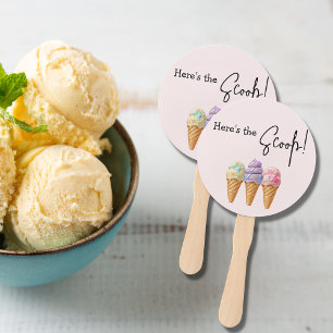 Sweet Ice Cream Summer Here Scoop Baby Dusche Fächer