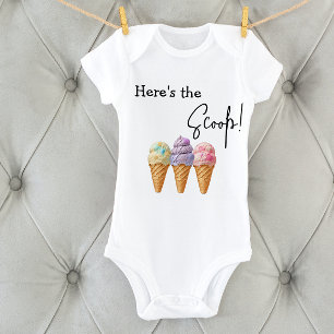 Sweet Ice Cream Summer Here Scoop Baby Dusche Strampler
