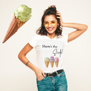 Sweet Ice Cream Summer Here Scoop Baby Dusche T-Shirt