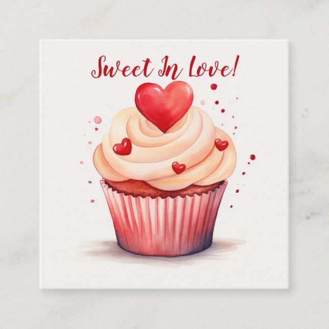 Sweet In Love Cupcake Carte Saint-Valentin (Devant)
