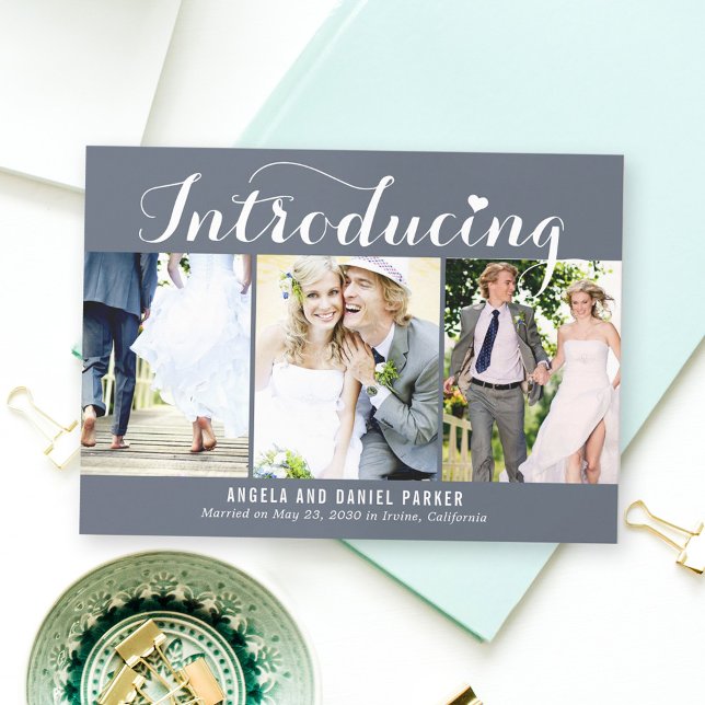 Sweet Introduction EDITABLE COLOR Wedding Announce Dankeskarte (Von Creator hochgeladen)