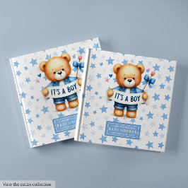 Sweet It is a Boy Teddy Bear Baby Shower Guest Boo Gästebuch