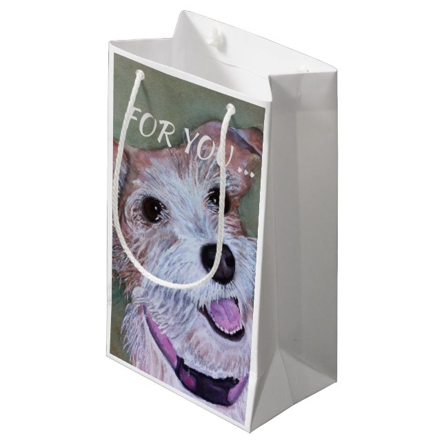 SWEET JACK RUSSELL KLEINE GESCHENKTÜTE (Vorderseite Schrägansicht)