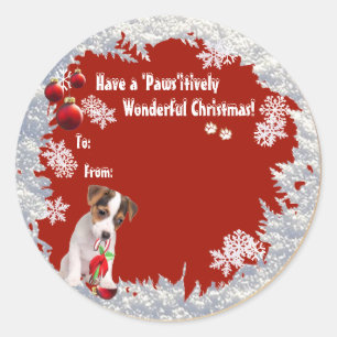 Sweet Jack Russell Weihnachtsgeschenk-Aufkleber Runder Aufkleber