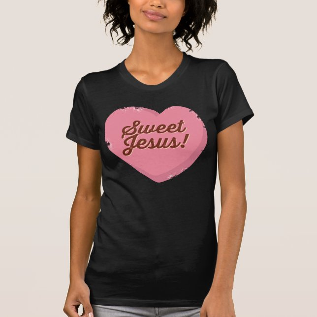 Sweet Jesus Candy Heart, Ladys T-Shirt (Vorderseite)