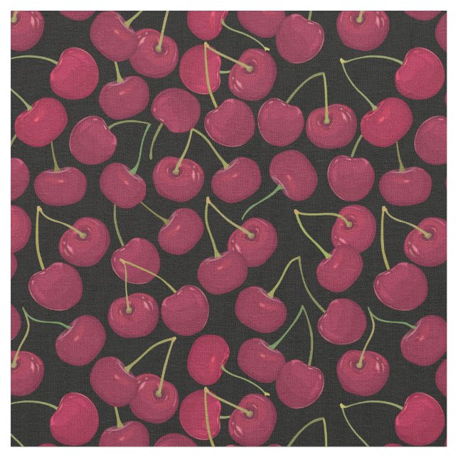 Sweet Juicy Cherries Muster Stoff (Nahaufnahme)
