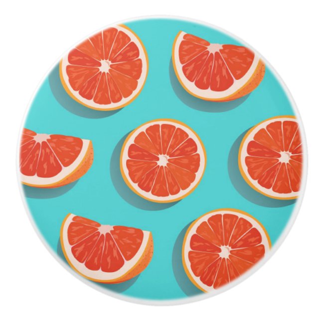 Sweet Juicy Orange Muster Keramikknauf (Vorderseite)