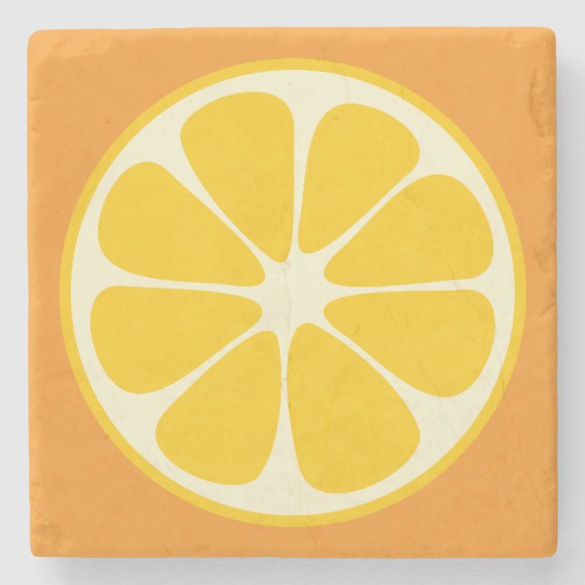 Sweet Juicy Orange tropische Zitrusfrüchte Slice Steinuntersetzer (Vorderseite)
