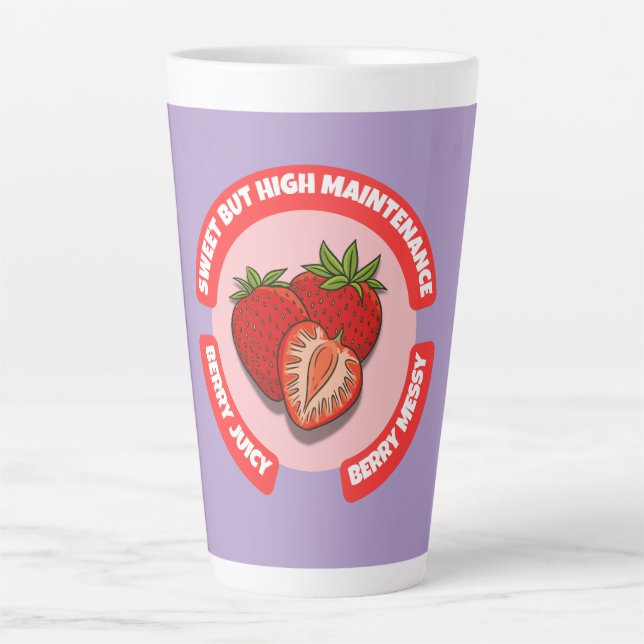 Sweet Juicy Strawberries Summer Fruit  Milchtasse (Vorderseite)