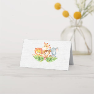 Sweet Jungle Animals Baby Dusche Platzkarte