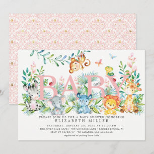 Sweet Jungle Animaux Baby shower Invitation
