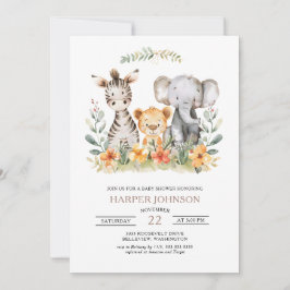 Sweet Jungle Safari Animal Baby Dusche Einladung