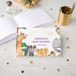 Sweet Jungle Safari Animal Wild One Baby Dusche Gästebuch