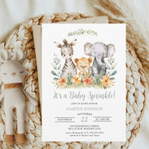 Sweet Jungle Safari Baby Sprinkle Einladung