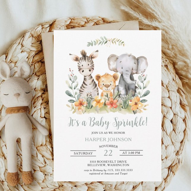 Sweet Jungle Safari Baby Sprinkle Einladung (Von Creator hochgeladen)