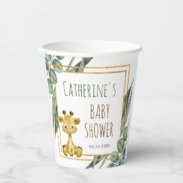 Sweet Jungle Safari Giraffe Botanical Baby Dusche Pappbecher
