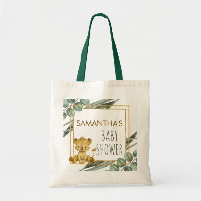 Sweet Jungle Safari Lion Eucalyptus Baby Dusche Tragetasche (Vorne)