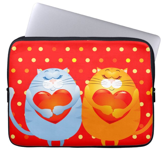 Sweet Katzen in Liebe, Laptop-Ärmel Laptopschutzhülle (Vorderseite)
