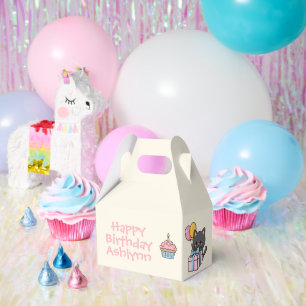Sweet Kawaii Black Cat Birthday Party Geschenkschachtel