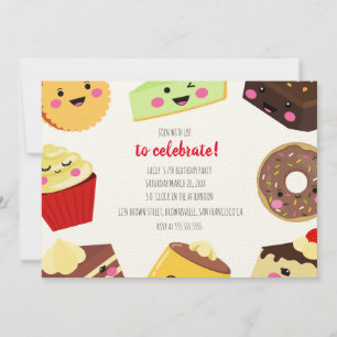 Sweet Kawaii Desserts Einladung für Kinder