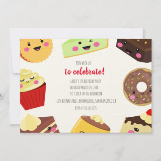 Sweet Kawaii Desserts Einladung für Kinder