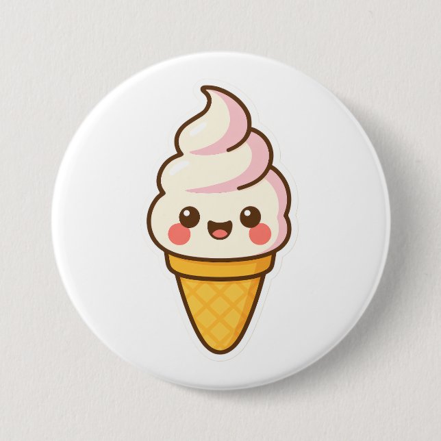 Sweet Kawaii Ice Creme Button (Vorderseite)