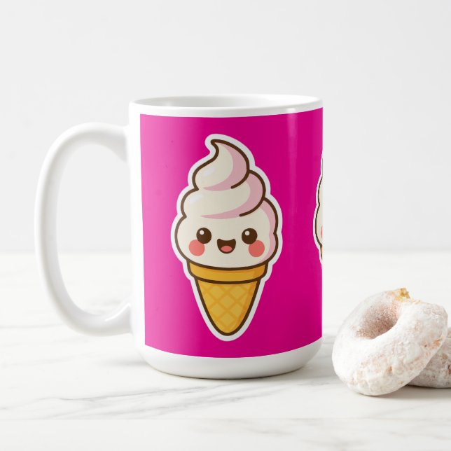 Sweet Kawaii Ice Creme Kaffeetasse (Mit Donut)