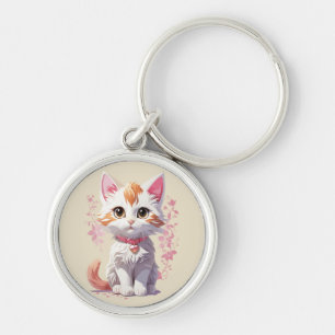 Sweet Kawaii Katze mit großen Augen Schlüsselanhänger