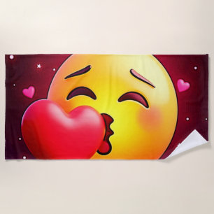 Sweet Kiss Heart Emoji Strandtuch