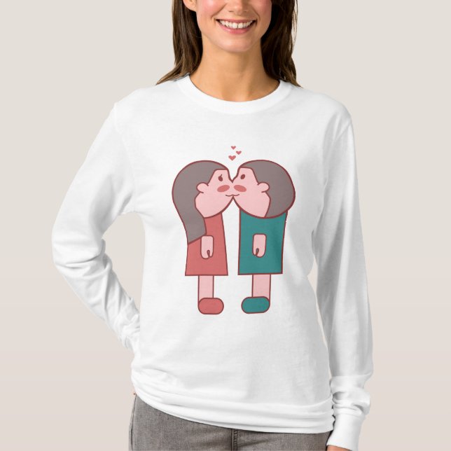 💑 💕 Sweet Kisses: Ein Valentinisches 💕 💑 T-Shirt (Vorderseite)
