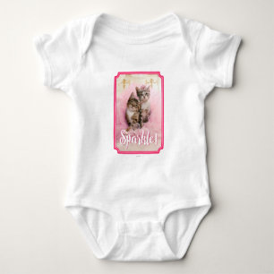 Sweet Kittens in Tiaras und Pink Funkelnd Tutu Baby Strampler