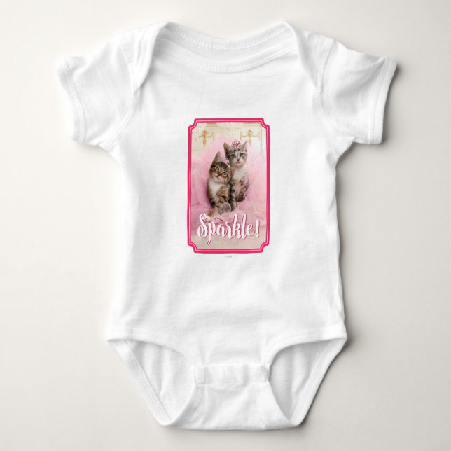 Sweet Kittens in Tiaras und Pink Funkelnd Tutu Baby Strampler (Vorderseite)