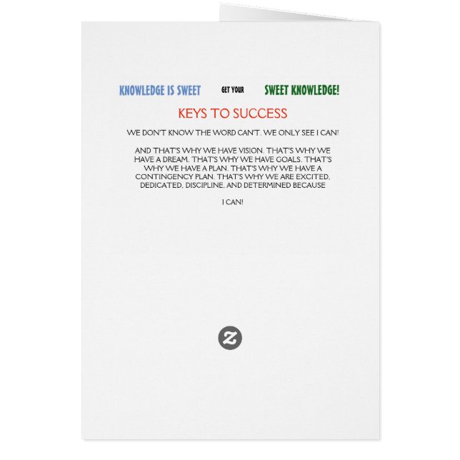SWEET KNOWLEDGE CARD (Dos)