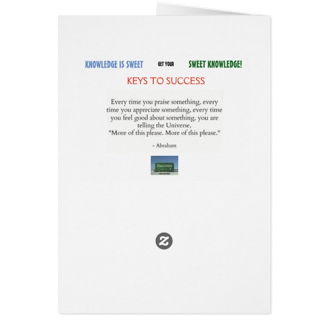 SWEET KNOWLEDGE CARD (Hinten)