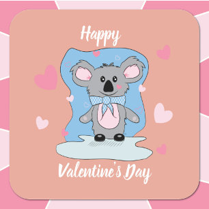 Sweet koala kids Valentinstag Aufkleber