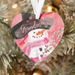 Sweet Künstlerisch Snowman Ornament<br><div class="desc">Mit dem Namen Typografie vorne und Jahr für Jahr</div>