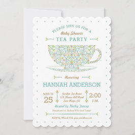 Sweet Lacy Teacup Baby Shower Gender Neutral Einladung