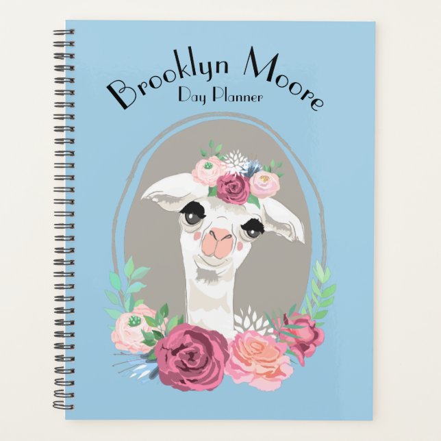 Sweet Lady Llama mit Rose Planer (Vorderseite)