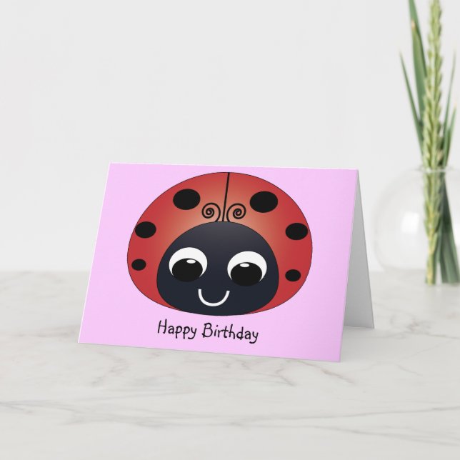Sweet Ladybug Geburtstagskarte Karte (Vorderseite)