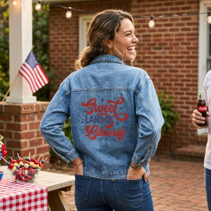 Sweet Land of Liberty 4. Juli Patriotic Jeansjacke