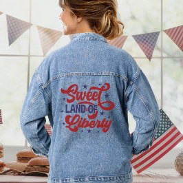 Sweet Land of Liberty 4. Juli Patriotic Jeansjacke