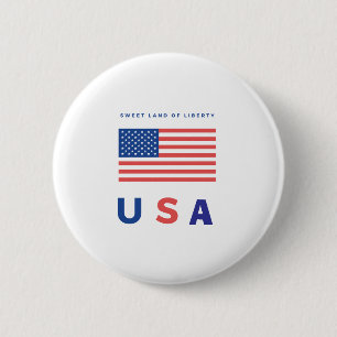 "Sweet Land of Liberty" - USA-Flagge Button