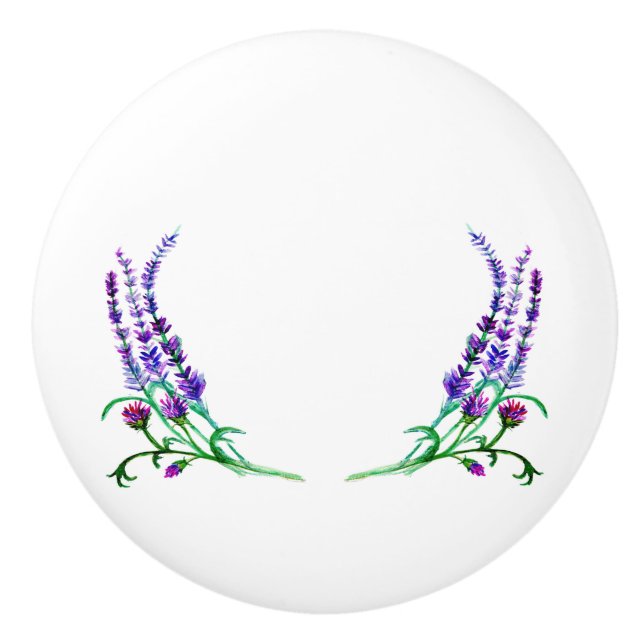 Sweet Lavender and Thistle Cotattecore Puls Keramikknauf (Vorderseite)